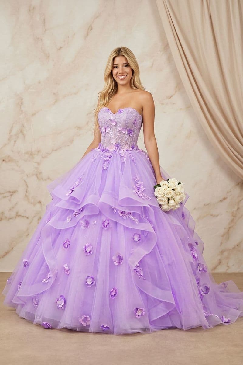 AI try-on result showing the gown, look 1